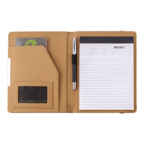 Porta documentos en corcho, con banda elástica