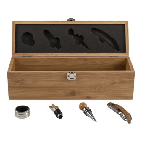 Juego de accesorios de vino, con bambú.