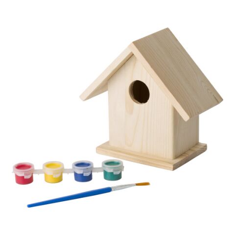Casa de pájaros con set pintura.