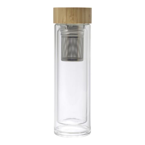 Termo de doble capa de cristal y bambú (420 ml) marrón | sin montaje de publicidad | no disponible | no disponible
