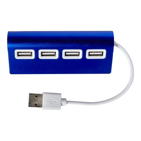 Hub USB de aluminio con cuatro puertos 2.0 azul | sin montaje de publicidad | no disponible | no disponible