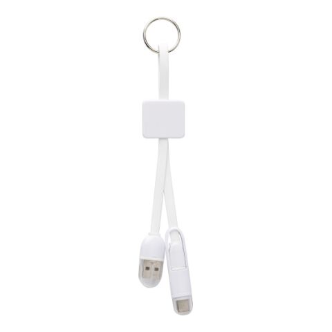 Cable cargador USB-C con llavero blanco | sin montaje de publicidad | no disponible | no disponible