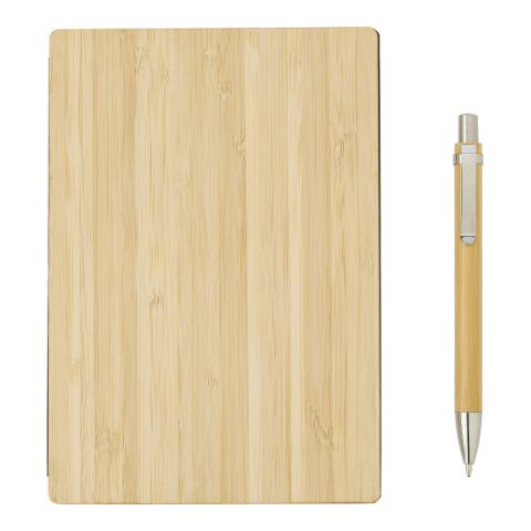 Cuaderno con tapa de bambú marrón | sin montaje de publicidad | no disponible | no disponible