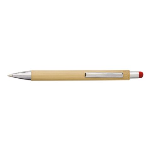 Bolígrafo de bambú y plástico rojo | sin montaje de publicidad | no disponible | no disponible