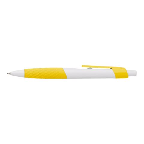 Bolígrafo de plástico con grip amarillo | sin montaje de publicidad | no disponible | no disponible