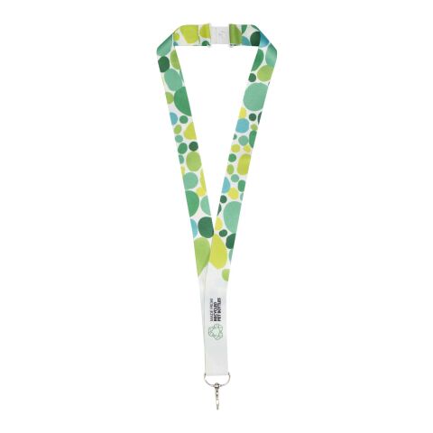 Lanyard de PET reciclado "Addie" blanco-blanco | 15mm | Sublimación | all over, back | 15 mm x 900 mm
