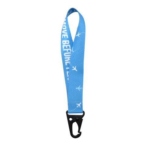 Mini lanyard RPET de sublimación con mosquetón para maleta "Leif"