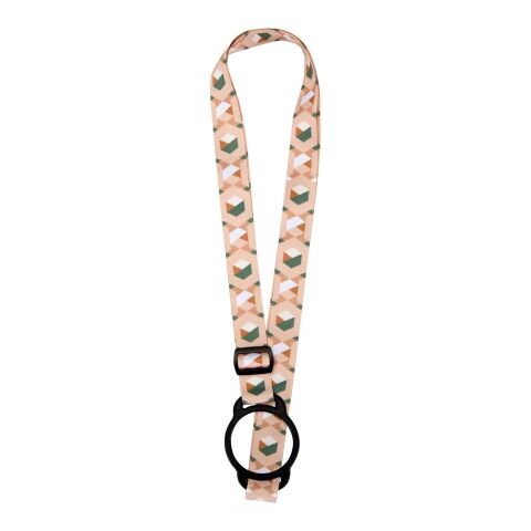Cordón de sublimación Lior RPET con pulsera de silicona blanco