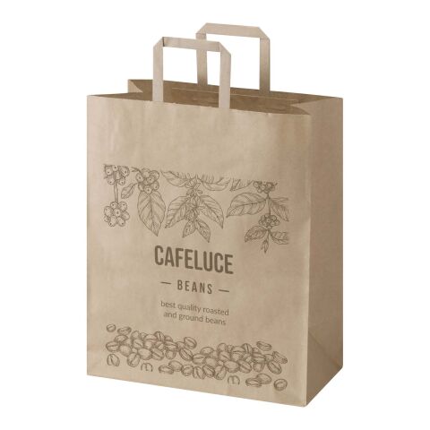 Bolsa de papel de 80-90&nbsp;g/m2 con asas planas - 32 x 17 x 39&nbsp;cm "Kraft" Marrón Kraft | sin montaje de publicidad | no disponible | no disponible