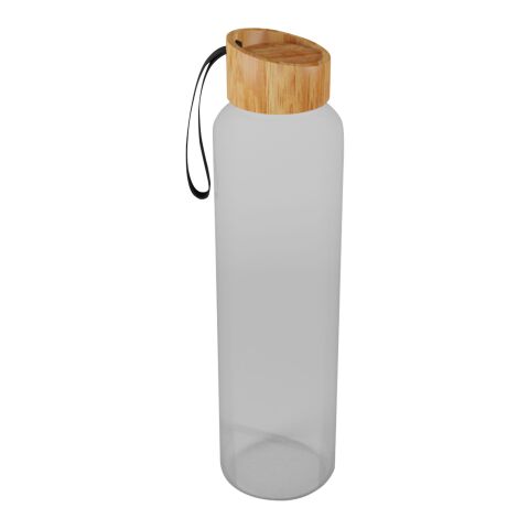 Botella de vidrio borosilicato de 550 ml con funda de silicona reciclada y tapa de bambú &quot;SCX.design D21&quot; Negro intenso | sin montaje de publicidad | no disponible | no disponible