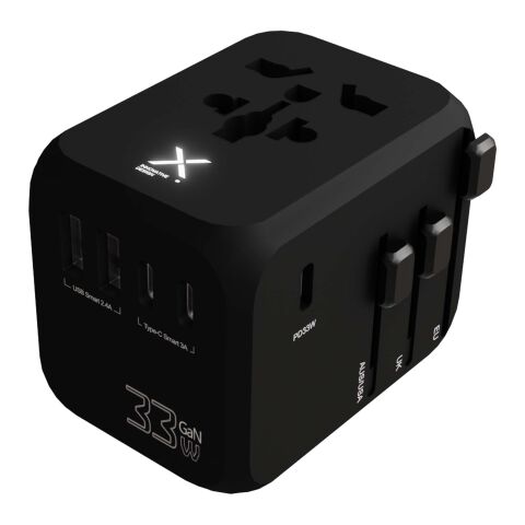Adaptador universal de viaje &quot;SCX.design T16&quot; Negro intenso | sin montaje de publicidad | no disponible | no disponible