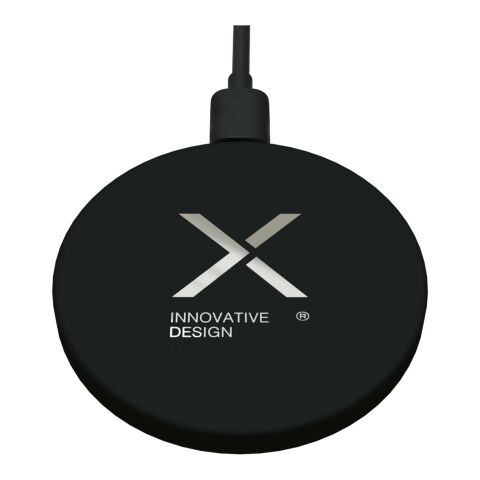 Base de carga inalámbrica extraplana de aluminio reciclado de 15 W &quot;SCX.design W37&quot; Negro intenso | sin montaje de publicidad | no disponible | no disponible