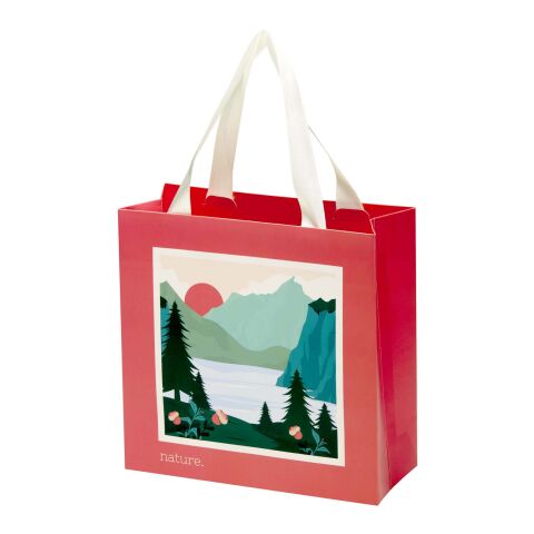 Bolsa de papel Smartfold de 230 g/m² con asas de cinta y laminado brillante - 24 x 10 x 24 cm blanco