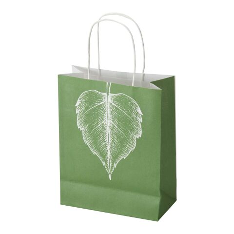 Bolsa de papel Kraft de 120 g/m² con asas trenzadas - 18 x 9 x 23 cm blanco