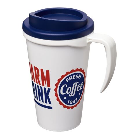 Vaso térmico Americano® grande de 350 ml Transparente-Azul | Impresión De Pantalla 1 color | envolvente | 227 mm x 73 mm