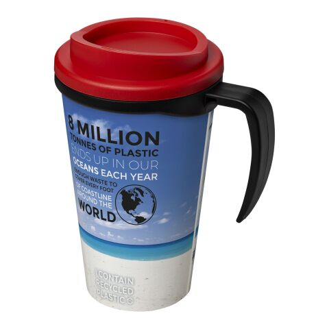 Vaso térmico Brite-Americano® grande de 350 ml Negro intenso-Rojo | En Impresión De Molde | envolvente | 236 mm x 133 mm