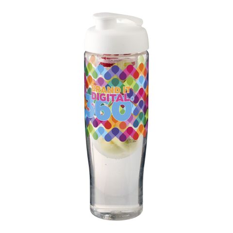 Bidón deportivo e infusor con Tapa Flip de 700 ml H2O Tempo® Transparente-Blanco | sin montaje de publicidad | no disponible | no disponible