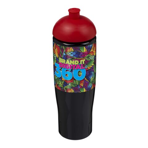 Bidón deportivo con Tapa Dome de 700 ml H2O Tempo® Negro intenso-Rojo | sin montaje de publicidad | no disponible | no disponible