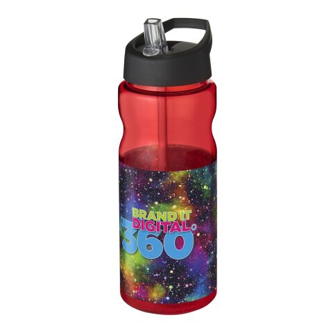 Bidón deportivo con tapa con boquilla de 650 ml H2O Base® Rojo-Negro intenso | sin montaje de publicidad | no disponible | no disponible