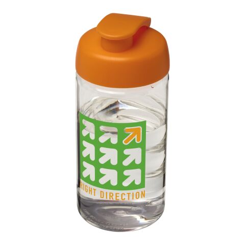 Bidón deportivo con Tapa Flip de 500 ml H2O Bop® Transparente-Naranja | sin montaje de publicidad | no disponible | no disponible