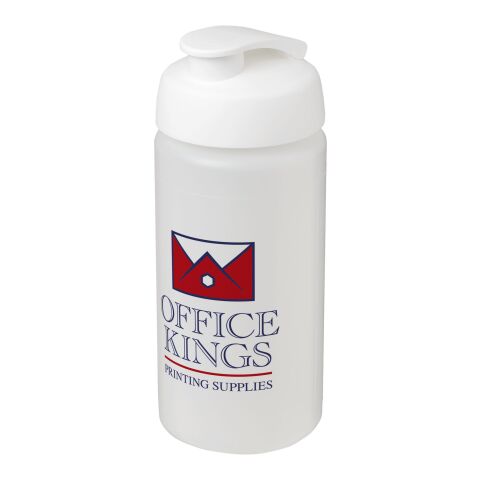Bidón deportivo con Tapa Flip de 500 ml con asa Baseline™ Plus Transparente-Blanco | sin montaje de publicidad | no disponible | no disponible