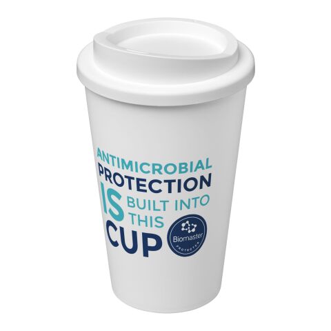 Americano® Pure 350 ml vaso con aislamiento antimicrobiano Blanco | Impresión De Pantalla 1 color | envolvente | 228 mm x 73 mm