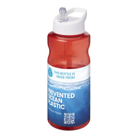 Bidón deportivo con tapa con boquilla de 1 litro &quot;H2O Active® Eco Big Base&quot; rojo-blanco | sin montaje de publicidad | no disponible | no disponible