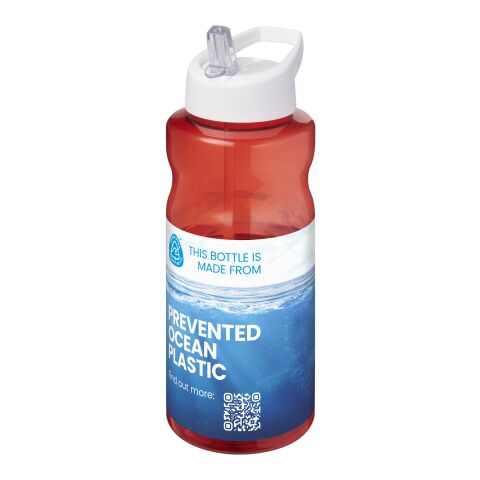 Bidón deportivo con tapa con boquilla de 1 litro &quot;H2O Active® Eco Big Base&quot; Rojo-Blanco | sin montaje de publicidad | no disponible | no disponible