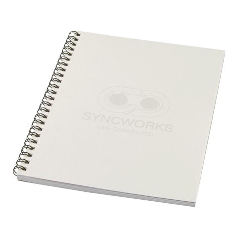 Cuaderno con espiral A5 a color &quot;Desk-Mate®&quot; Blanco roto | sin montaje de publicidad | no disponible | no disponible
