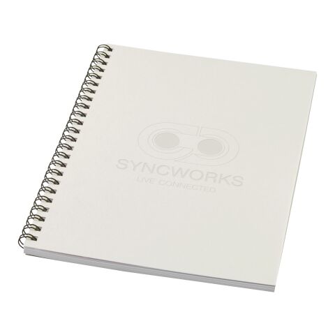 Cuaderno con espiral A5 a color &quot;Desk-Mate®&quot; Blanco marfil | sin montaje de publicidad | no disponible | no disponible