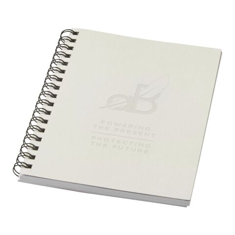 Cuaderno con espiral A6 a color de material reciclado &quot;Desk-Mate®&quot; Blanco marfil | sin montaje de publicidad | no disponible | no disponible