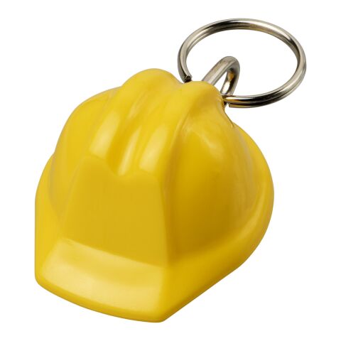 Llavero de material reciclado con forma de casco protector &quot;Kolt&quot; Amarillo | sin montaje de publicidad | no disponible | no disponible