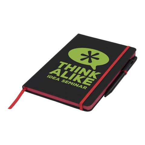 Libreta A5 perfilada en color y con bolígrafo stylus &quot;Noir Edge Medium&quot; Estándar | Negro intenso-Rojo | sin montaje de publicidad | no disponible | no disponible