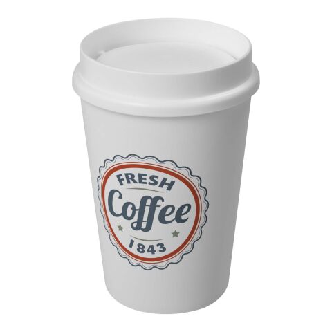 Vaso de 300 ml con tapa de 360° &quot;Americano® Switch&quot; Blanco | Impresión De Pantalla 1 color | envolvente | 212 mm x 60 mm