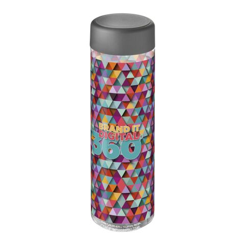 Bidón deportivo con tapa de rosca de 850 ml &quot;H2O Vibe&quot; Transparente-Gris tormenta | sin montaje de publicidad | no disponible | no disponible