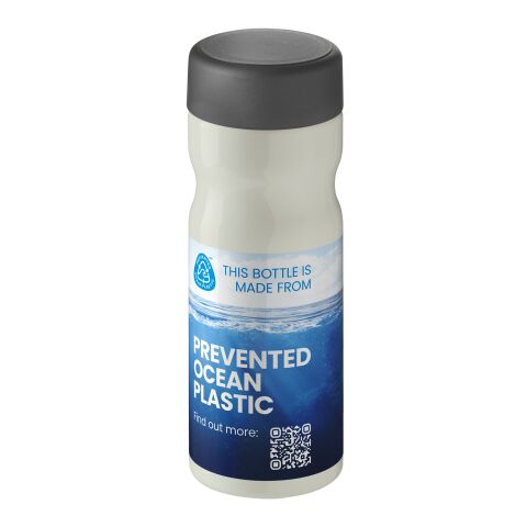 Bidón deportivo con tapa de rosca de 650 ml &quot;H2O Eco Base&quot; Blanco marfil-Gris | sin montaje de publicidad | no disponible | no disponible