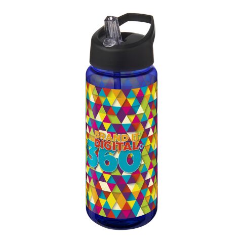 Bidón deportivo con tapa con boquilla de 600 ml &quot;H2O Active® Octave Tritan™&quot; Azul-Negro intenso | sin montaje de publicidad | no disponible | no disponible