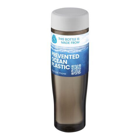 Bidón de agua de 700 ml con tapa de rosca &quot;H2O Active® Eco Tempo&quot; Blanco-Carbón | sin montaje de publicidad | no disponible | no disponible