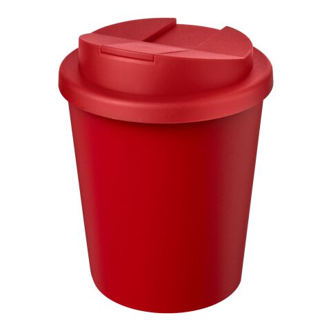 Vaso reciclado de 250 ml con tapa antigoteo &quot;Americano® Espresso Eco&quot; Rojo | Impresión De Pantalla 1 color | envolvente | 228 mm x 50 mm