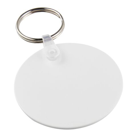 Llavero reciclado en forma de círculo &quot;Tait&quot; Blanco | sin montaje de publicidad | no disponible | no disponible