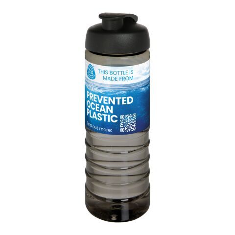 Bidón deportivo con tapa Flip de 750 ml &quot;H2O Active® Eco Treble&quot; Carbón-Negro intenso | sin montaje de publicidad | no disponible | no disponible