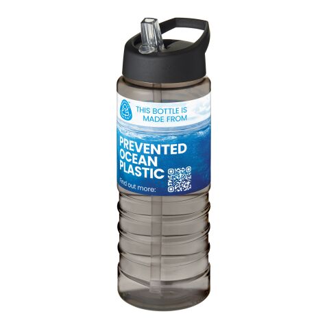 Bidón deportivo con tapa con boquilla de 750 ml &quot;H2O Active® Eco Treble&quot; Carbón-Negro intenso | sin montaje de publicidad | no disponible | no disponible