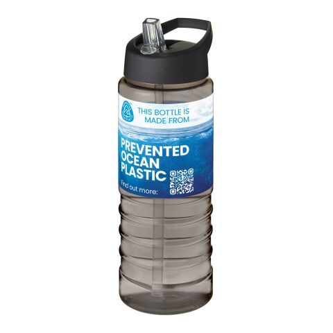 Bidón deportivo con tapa con boquilla de 750 ml &quot;H2O Active® Eco Treble&quot; gris antracita-bronce negro | sin montaje de publicidad | no disponible | no disponible