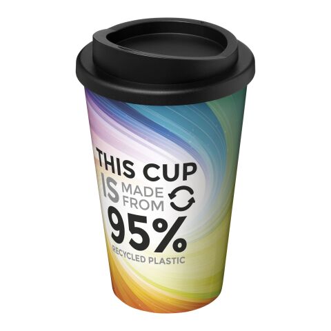 Vaso con aislamiento de 350 ml &quot;Brite-Americano® Recycled&quot; blanco-negro | sin montaje de publicidad | no disponible | no disponible