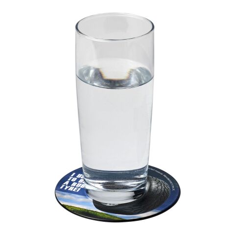 Posavasos redondo Brite-Mat® con material de neumáticos negro | sin montaje de publicidad | no disponible | no disponible