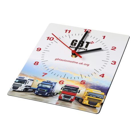 Reloj de pared rectangular Brite-Clock® negro | Impresión En Papel | Parte frontal | 190 mm x 240 mm
