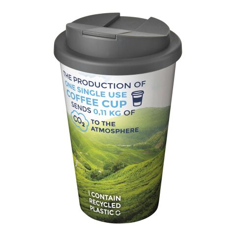 Brite-Americano® vaso 350 ml con tapa antigoteo Blanco-Gris | sin montaje de publicidad | no disponible | no disponible