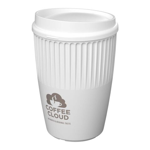 Vaso de 350 ml con tapa &quot;Cirrus&quot; blanco | sin montaje de publicidad | no disponible | no disponible