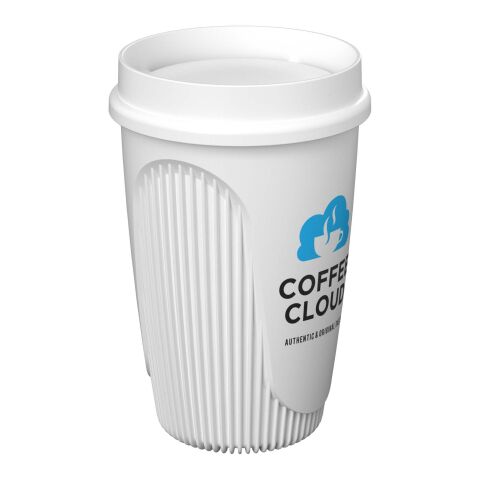 Vaso de 350 ml con tapa de 360° &quot;Alto&quot; blanco | sin montaje de publicidad | no disponible | no disponible