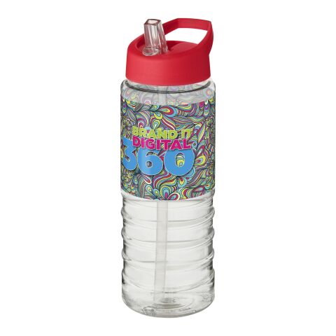 Bidón deportivo con tapa con boquilla de 750 ml &quot;H2O Treble&quot; Transparente-Rojo | sin montaje de publicidad | no disponible | no disponible